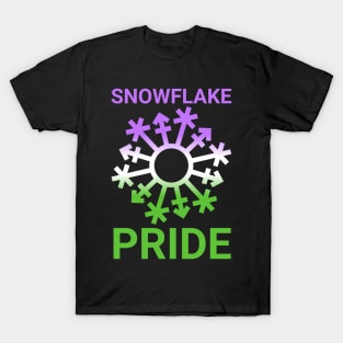 Snowflake Pride - genderqueer flag colors T-Shirt